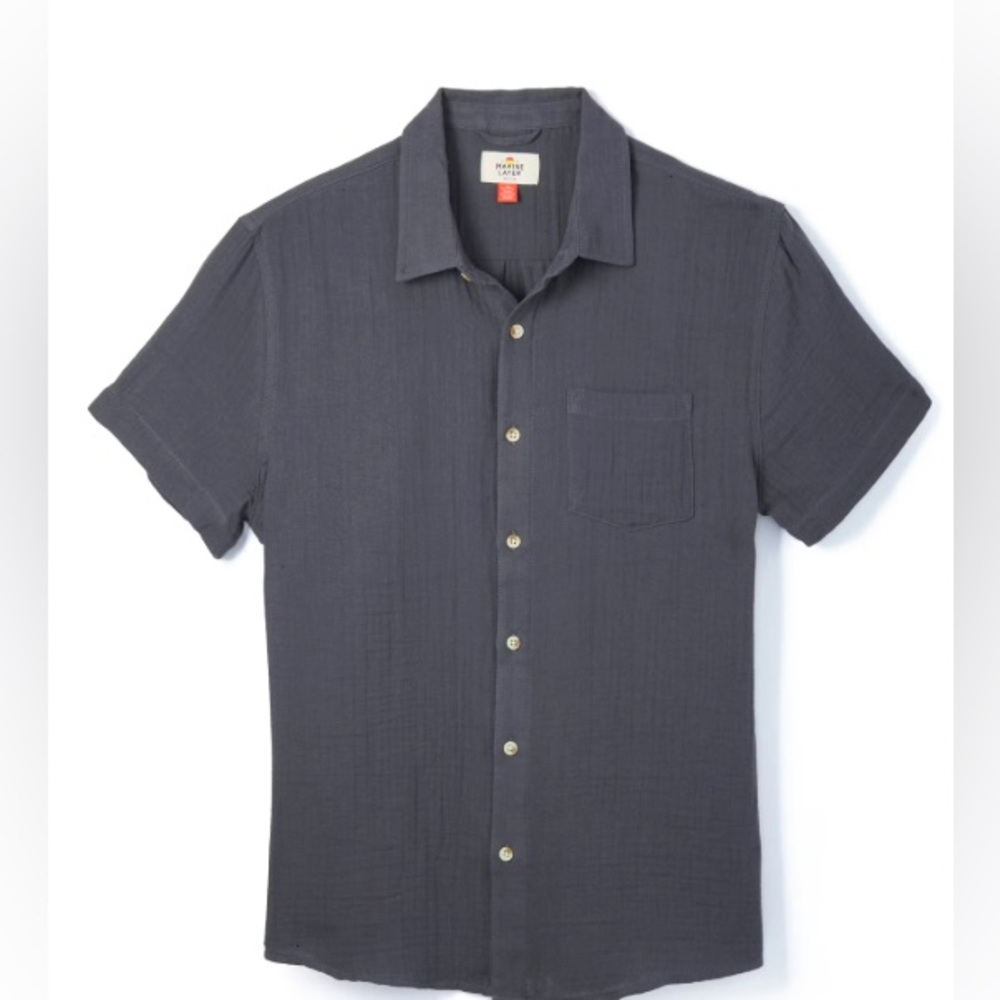 Marine Layer Navy Button Down Shirt size L